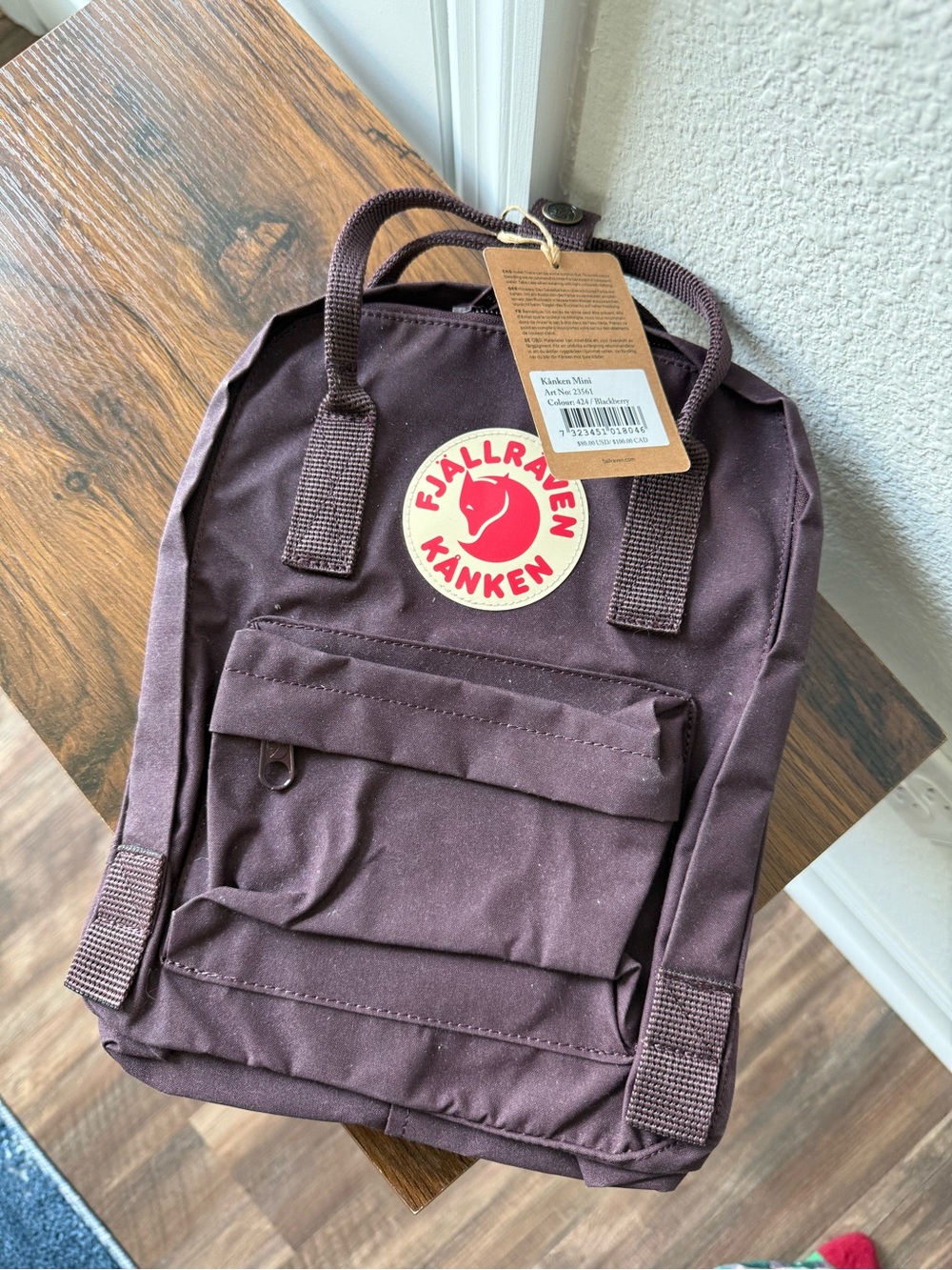 NWT Fjallraven Kanjen Mini Backpack in Dark Plum